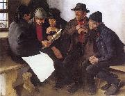 Leibl, Wilhelm Peasants in Conversation oil